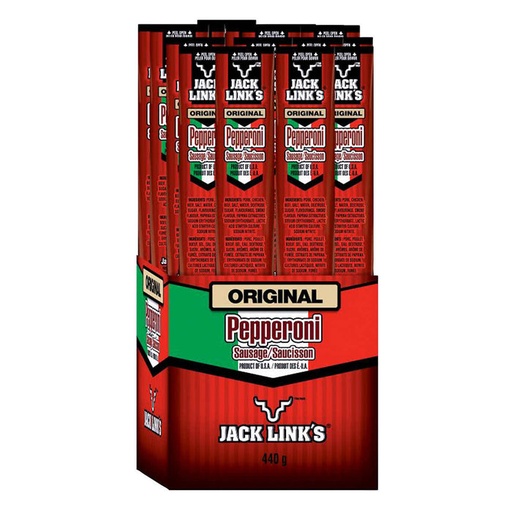 [J9035] JACK LINK'S BEEF STK. ORIG. PEPPERONI 22g 20CT