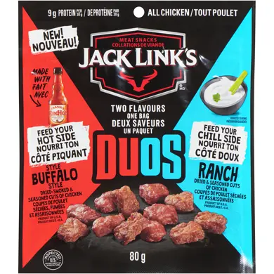 [J1518] JACK LINK'S DUOS BUFFALO/RANCH 80G