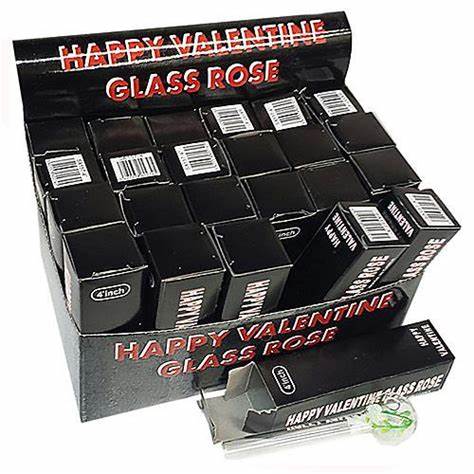 [S42] HAPPY VALENT. GLASS TUBE 4'' 