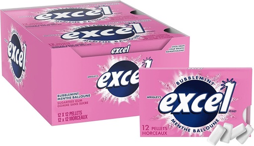 [EWB1] EXCEL PELLET WHITE BUBBLEMINT 12CT