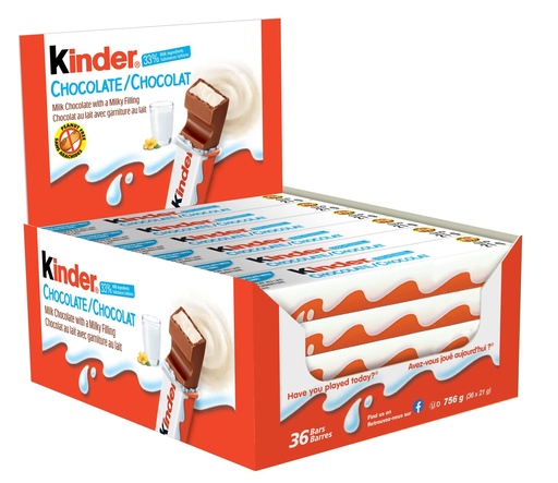 KINDER CHOCOLATE 21G/ 36CT 