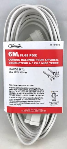 [WE-0-31-06HD] ELECTRICAL EXTENSION CORD  INDOOR/OUTDOOR 6M 