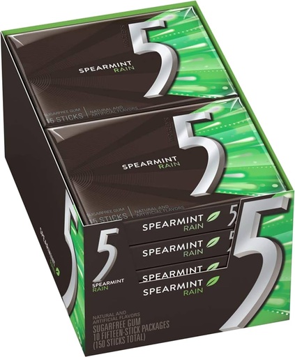 WRIGLEY RAIN SPEARMINT GUM PK 12 / 10CT 