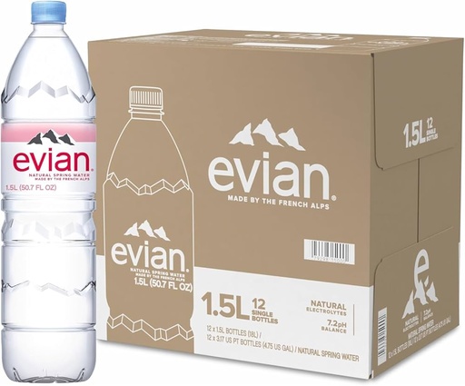 [061314000209] EVIAN SPRING WATER 12x1.5LT 