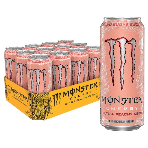 [070847890737] MONSTER ULTRA PEACH 473ML 12CT 