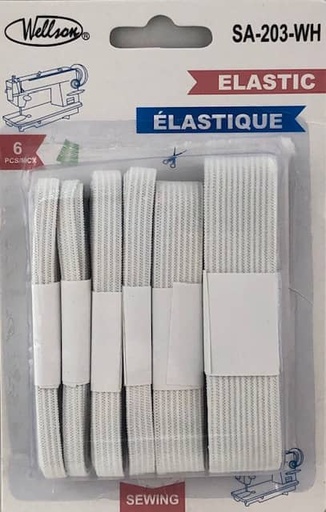 [SA-203-WH] Elastic assorted  White