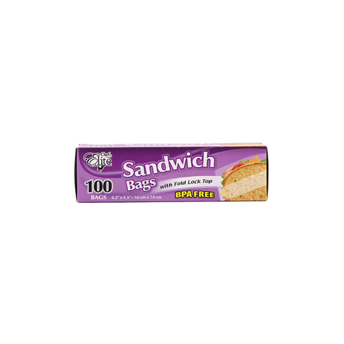 SANDWICH BAGS 6.3"x5.5" 100PK 