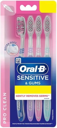 ORAL-B TOOTHBRUSH SENSITIVE 4/PK 