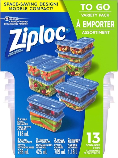 [F70033] Ziploc lunch containers to go 26/pk