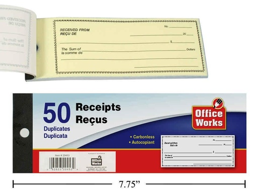 [20453] 50 SHEET DUPLICATES RECEIPT 