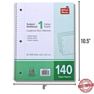 [062823204645] COIL NOTE BOOK 8X10.5" / 140PG 