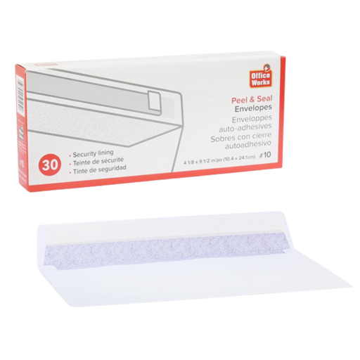[062823204850] #10 PEEL & SEAL SECURITY ENVELOPE 30pk