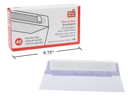 [062823204874] #8 PEEL & SEAL SECURITY ENVELOPE 40pk