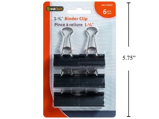 [30432] BINDER CLIP 1.25" / 6PK