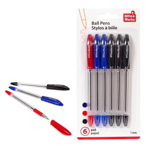 [062823305779] BALL PENS 6PK 