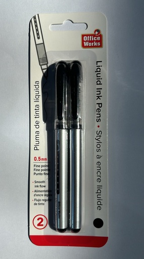 [30617] LIQUID INK PENS BLACK /2PK 