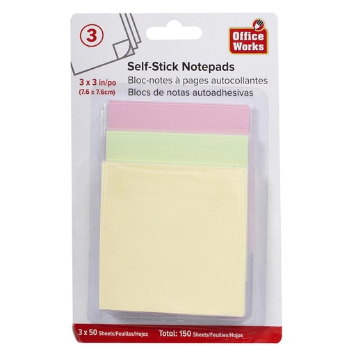 [062823308640] SELF STICK NOTEBOOK /3PK  