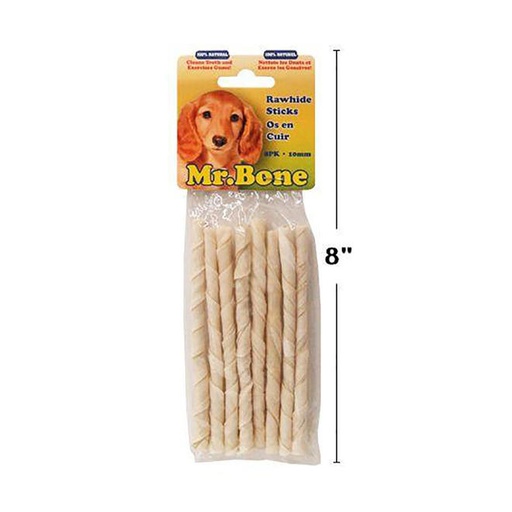 [062823790612] MR. BONE RAWHIDE STICKS / 8PK 