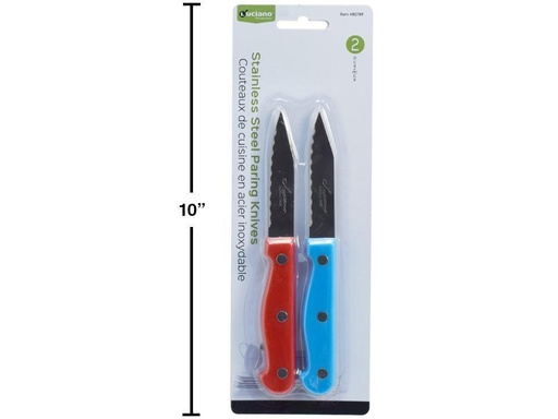 [80789] LUCIANO STAINLESS STEEL PARING KNIVES 2/PK