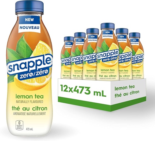 [00076183008829] SNAPPLE LEMON ICED TEA ZERO 473ML/12CT