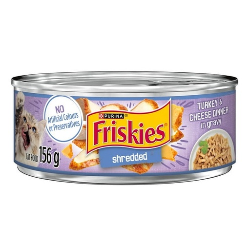 FRISKIES SHRD. TURKEY & CHEESE DINNER 156MG