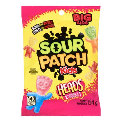 [057700017234] SOUR PATCH KIDS HEADS 2 IN 1 154G