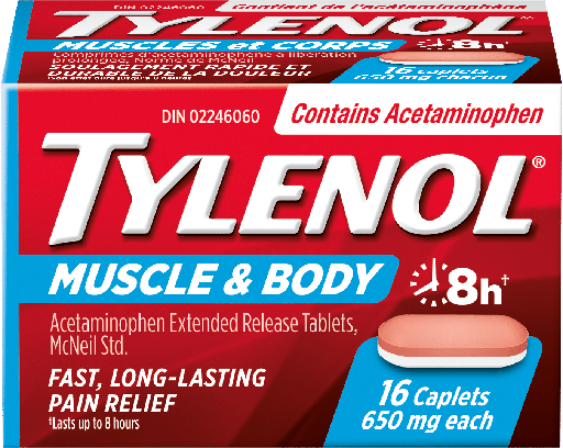 [8063] TYLENOL MUSCLES & BODY 650MG/ 16CT