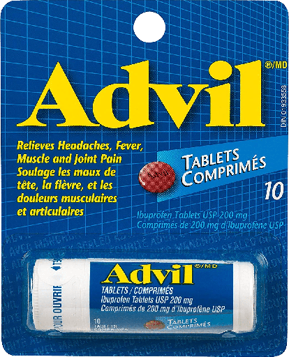 [10345] ADVIL TABLETS TUBE 200mg 10ct