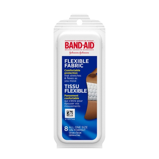 [7544] BAND AID FABRIC ONE SIZE 8PK