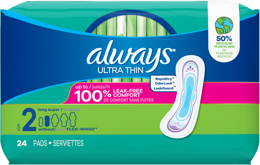 [030772033357] ALWAYS ULTRA THIN LONG PADS 24CT