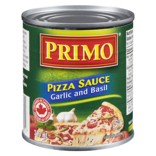 [055900013834] PRIMO PIZZA SAUCE GARLIC & BASIL 231ML