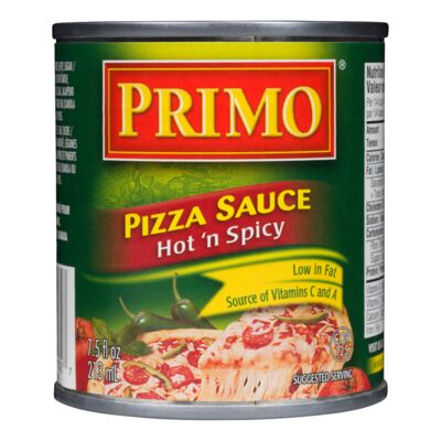 [055900013827] PRIMO PIZZA SAUCE HOT & SPICY 213ML 