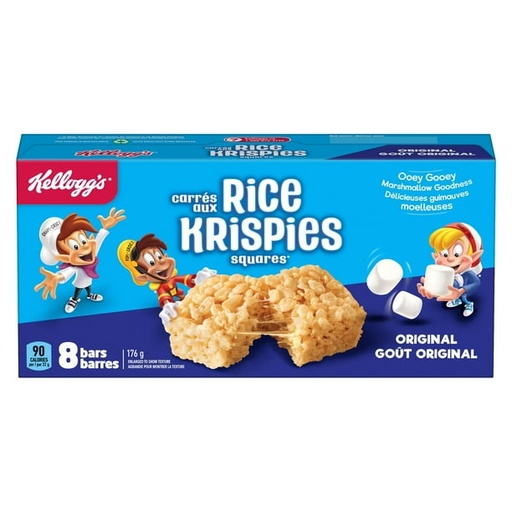 [064100389007] KELLOGG'S RICE KRISPES SQUARES 176G /8CT 