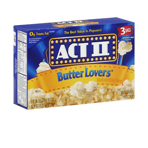[076150215342] ACT II butter lovers popcorn 3pk 234g