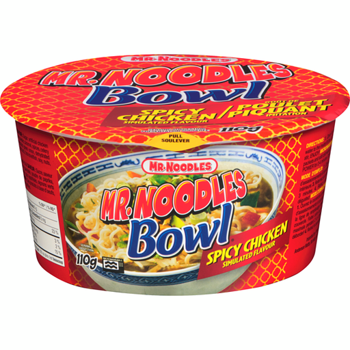 [SUP00806] MR NOODLES BIG BOWL SPICY CHICKEN 110G/12CT