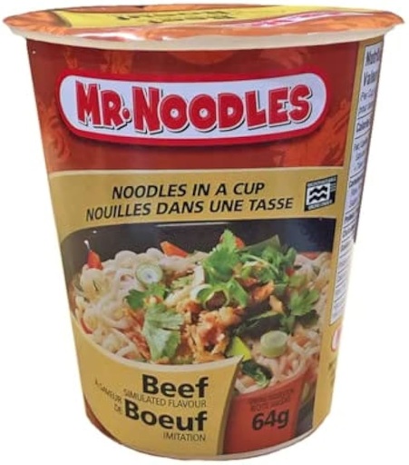[SUP01220] MR NOODLE BEEF CUP 12CT/64g