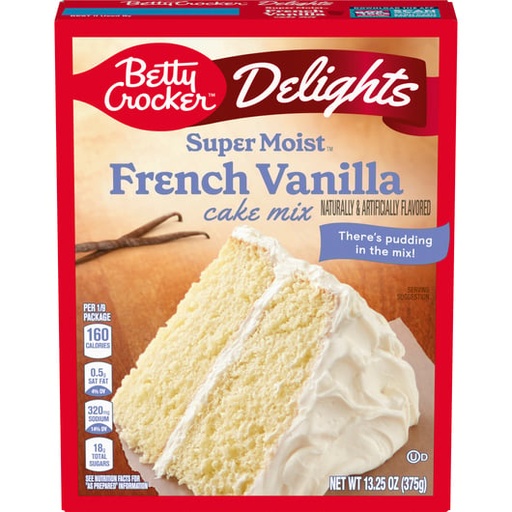 [065633205932] BETTY CROCKER CAKE MIX FRENCH VANILLA 375G