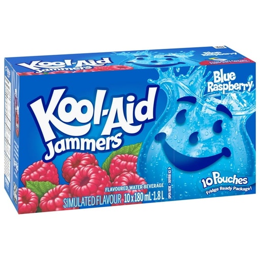 [BEV00810] KOOL-AID JAMMERS BLUE RASP 10POUCHES