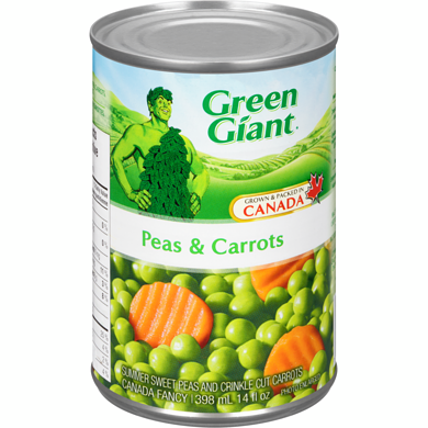 [190569072003] GREEN GIANT PEAS & CARROTS 398ML