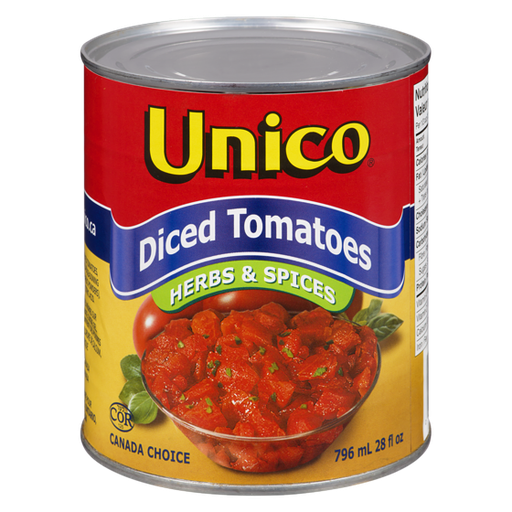 [CAF01443] UNICO DICED TOMATOES HERBS & SPICES 796ML