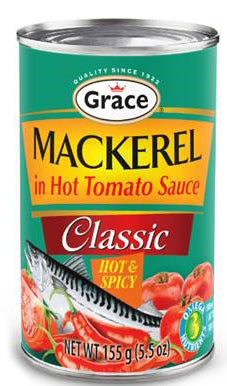 [055270853252] GRACE MACKEREL IN HOT TOMATO SAUCE 155G