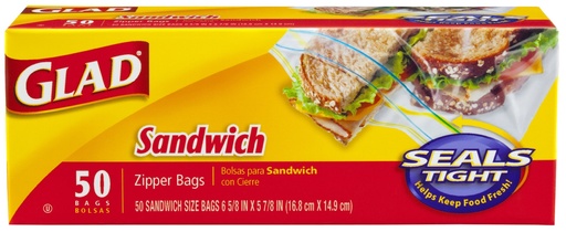 [067489126157] GLAD SANDWICH BAGS 50CT