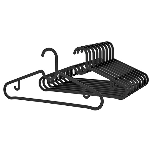 [HCP06173] BLACK/WHT PLASTIC HANGERS 5PK
