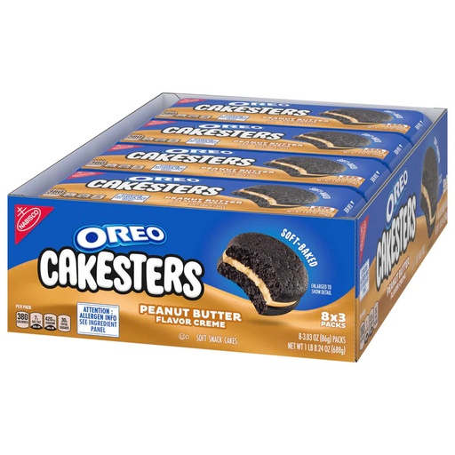 [0543C] OREO CAKESTERS PEANUT BUTTER 8CT 