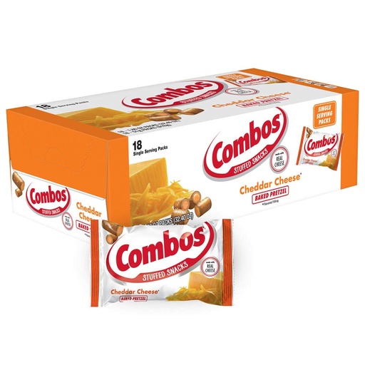 COMBOS CHEDDAR CHEESE PRETZEL 18CT