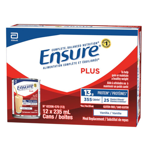 [055325217077] ENSURE PLUS VANILLA CANS 12X235ML