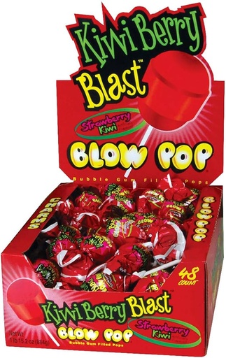 [1241R] CHARMS KIWI BERRY BLAST BLOW POP 48CT 884G