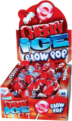 [1241H] CHARMS CHERRY ICE BLOW POP 48CT 884G