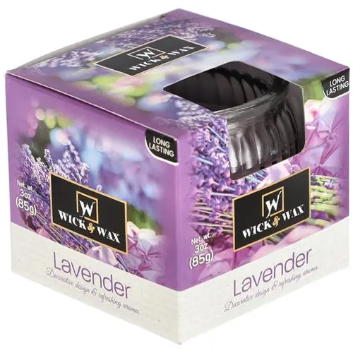 [CL10387]  GLOBE JAR CANDLE LAVENDER 3OZ