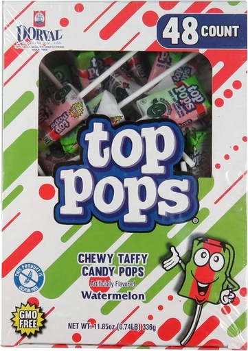 [029126227207] TOP POPS WATERMELON 48CT 336G  